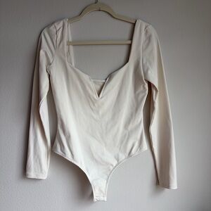 UO Cream Long Sleeve Bodysuit